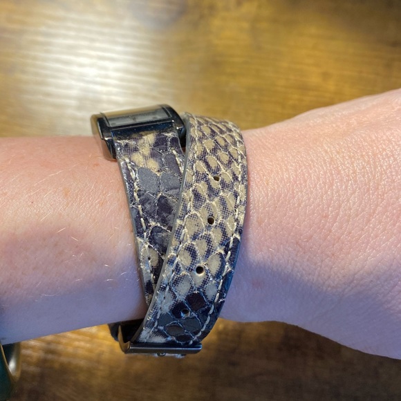 Rebecca Minkoff double wrap bracelet watch, python - Picture 7 of 14
